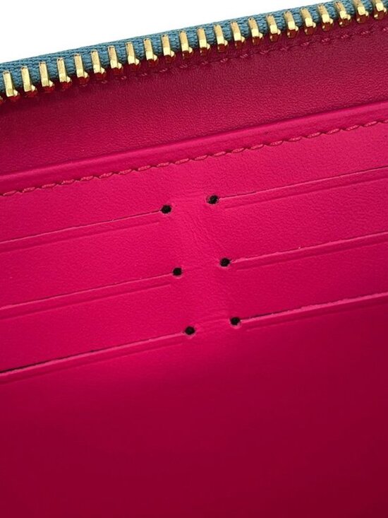 Louis Vuitton Wallet Monogram Vernis Zippy Blue Pink - Picture 9 of 10